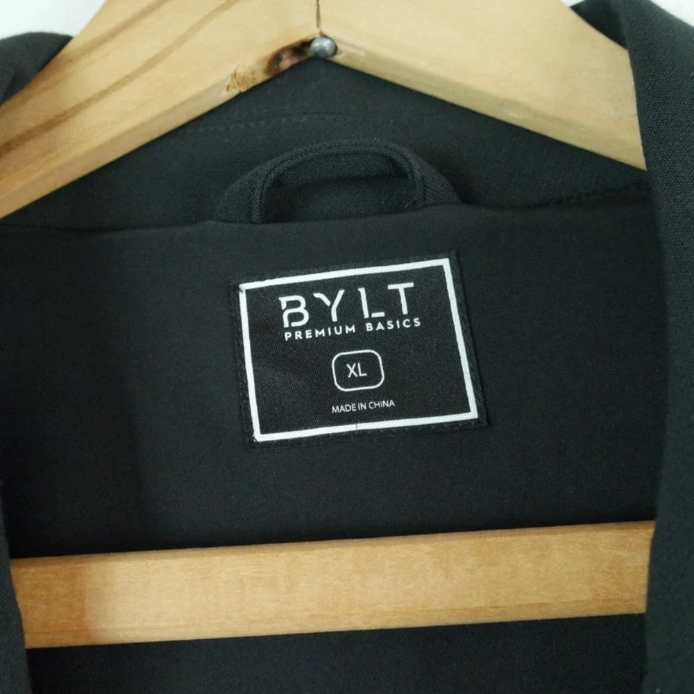 BYLT Premium Basics Mens Pro Blazer Black Two Button Jacket XL Performance